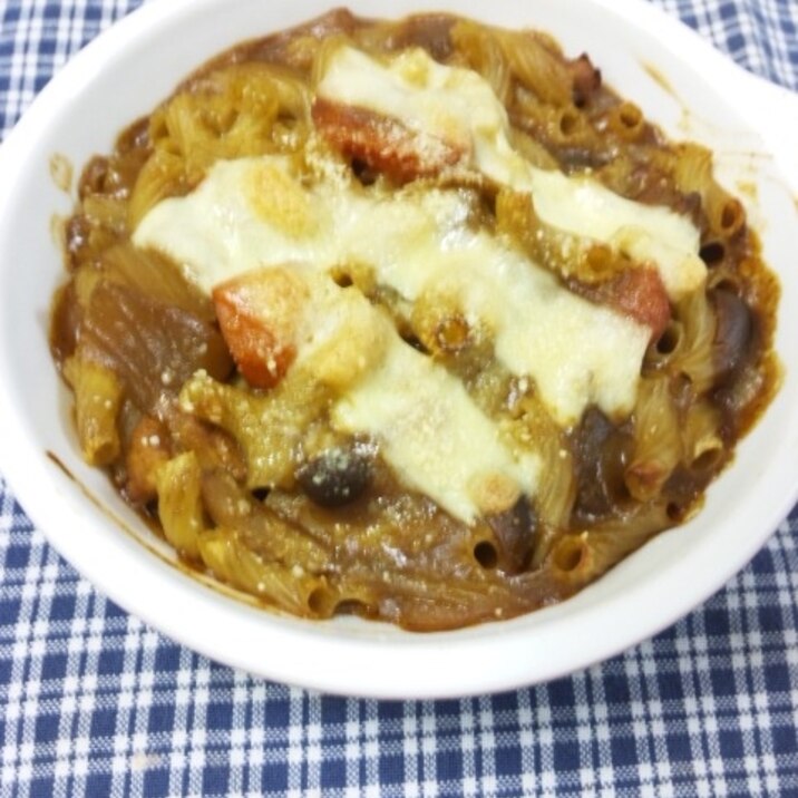 早ゆでパスタで　焼きカレーパスタ！